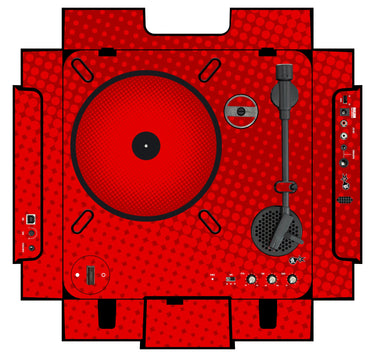 Numark PT 01 incl. Sides Skin Gradienter Red